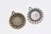 Antique Bronze/Silver Flower Round Base Settings Match 12mm Cabochon