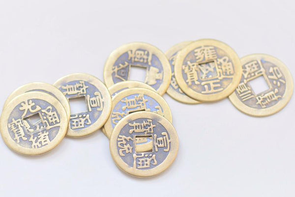 20 pcs Antiqued Bronze Thick Traditional Chinese Qing Dynasty Coins A7735