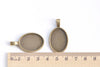Antique Bronze/Silver Oval Pendant Tray Base 18x25mm Set of 10