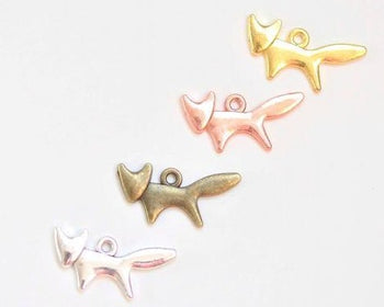 Antique Bronze/Silver/Gold/Rose Gold Fox Charms Set of 30