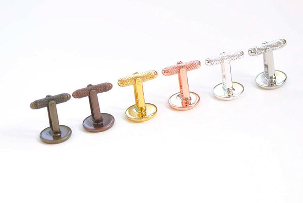 DIY Cufflink Cuff Links Blanks Set of 10