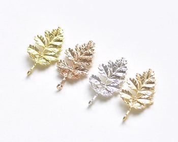 Back Loop Tree Pendants Raw Brass/Gold/Silver/24K Gold Set of 4