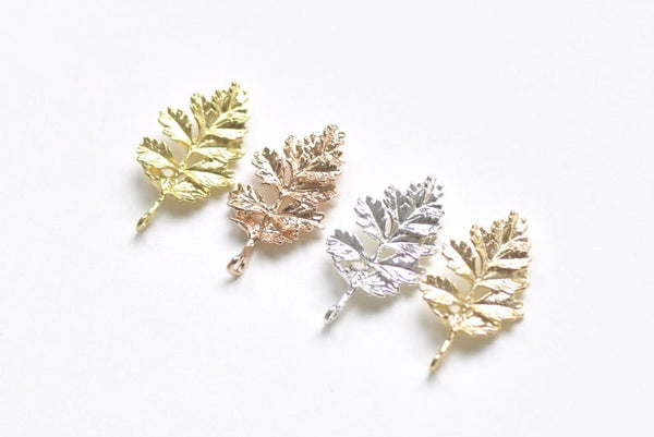 Back Loop Tree Pendants Raw Brass/Gold/Silver/24K Gold Set of 4