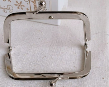 Silver Bag Purse Frame Ladder-shaped Outside Opening Clutch Purse Frame 7.5cm x 4cm