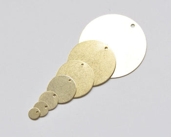 Raw Brass Flat Round Blank Disc Thick Charms 6mm-35mm