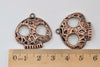 Antique Bronze/Copper/Silver Filigree Skull Charms 27mm