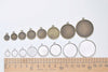 Antique Bronze/Silver Round Cameo Base Setting One Sided Set of 10