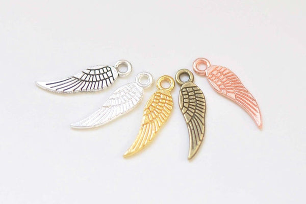 Small Feather Wing Angel Themed Charms  5x16mm