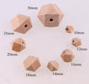 Faceted Geometric Beech Wood Beads Wooden Findings 10mm to 30mm