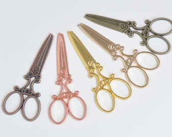 Barber Shop Victorian Scissors Pendants 25x60mm