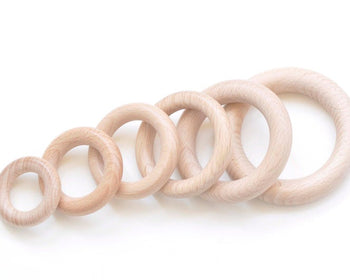 Round Unfinished High Quality Natural Beech Wood Ring Circle 40mm-80mm
