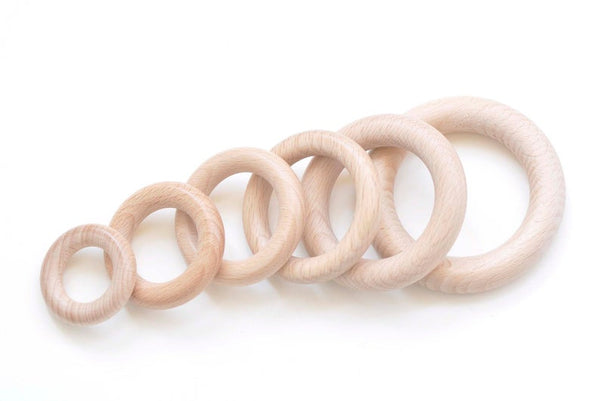 Round Unfinished High Quality Natural Beech Wood Ring Circle 40mm-80mm