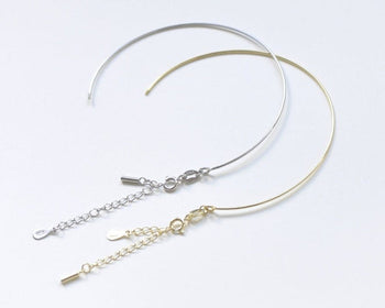 Gold/Platinum 925 Sterling Silver Bracelet with Extension Chain Bangle