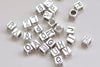 Antique Bronze/Silver/Gold Alphabet Large Hole Square Initial Letter Beads