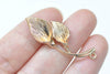 4 pcs 24K Champagne Gold Plated Brass Calla Lily Flower Charms A369