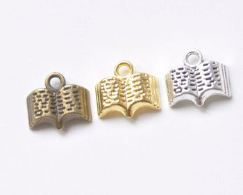 Antique Bronze/Antique Silver/Gold Classic Open Book Charms 8x12mm