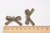 Lace Edge Bow Tie Knot Connectors Pendants Charms 23x43mm Bronze/Silver/Gold