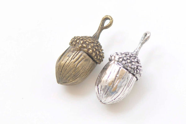 Antique Bronze/Silver Large Acorn Charm Pendants 19x41mm