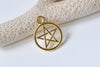 Shiny Gold Wicca Pentacle Pentagram Star Circle Charms 20mm