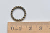 Antique Bronze Twisted Coiled Circle Ring Connectors 15mm