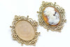 Antique Gold Oval Base Settings Match 30x40mm Cabochon Set of 5