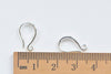 Platinum Textured Earwire Earring Findings 10x15mm Set of 6 pcs