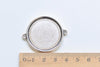 10 pcs Antique Silver Round Loop Base Settings Connectors Match 30mm Cameo