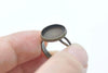 10 pcs of Antique Bronze Adjustable Ring Blank Shank Base with 12mm Bezel