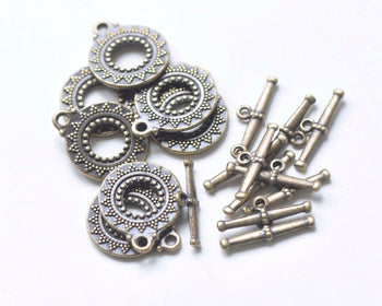 Antique Bronze Fancy Toggle Clasps Closure Jewelry Supplies