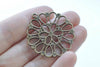 Antique Bronze Filigree Cut Out Flower Pendant Charms 32mm Set of 10 A7214