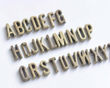 Antique Bronze Small Alphabet Letter Tags Initial Beads A-Z Size 6x11mm