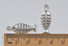 10 pcs Antique Silver Filigree Fish Bone Pendants Charms 9x25mm A6905
