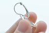 Silver Square Cabochon Earring Settings French Earwire Size 8mm/12mm/15mm