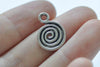 20 pcs of Antique Silver Filigree Round Coiled Spiral Charms 13x18mm A1535