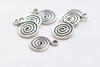 20 pcs of Antique Silver Filigree Round Coiled Spiral Charms 13x18mm A1535