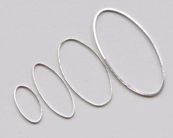 50 pcs Seamless Oval Rings Platinum White Gold Tone Gemetric Shapes