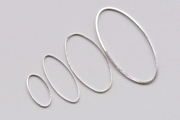 50 pcs Seamless Oval Rings Platinum White Gold Tone Gemetric Shapes