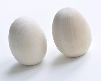 4 pcs Unvarnished Egg Blanks DIY Wood Craft Party Supplies