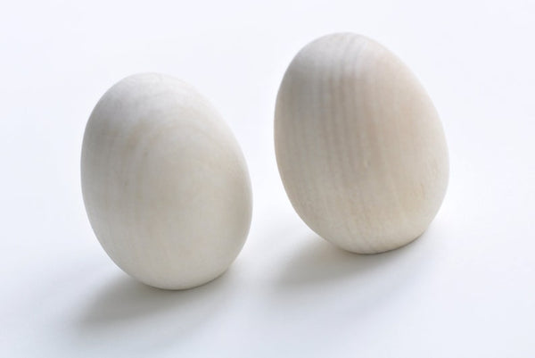 4 pcs Unvarnished Egg Blanks DIY Wood Craft Party Supplies