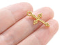 50 pcs of Gold Tone Cross Charms 11x21mm A3583