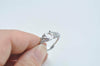 Rhodium Plated 925 Solid Sterling Silver Oval Bezel Rhinestone Adjustable Ring Blanks