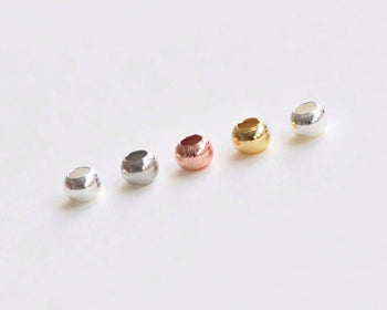 S990 Pure Silver Vermeil Seamless Round Loose Beads Smooth Spacer Beads 4mm Set of 20