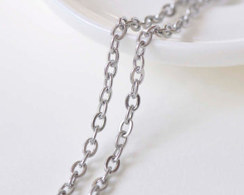 16ft (5m) of Stainless Steel Flat Oval Cable Chain 3x4mm