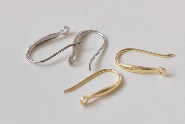 925 Sterling Silver Blank Earwire Earring Openable Loop Gold/Platinum Size 9x16mm