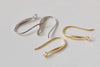 925 Sterling Silver Blank Earwire Earring Openable Loop Gold/Platinum Size 9x16mm