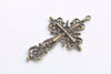 10 pcs Antique Bronze/Copper/Silver/Black/Gold Filigree Cross Pendants Charms 42x63mm