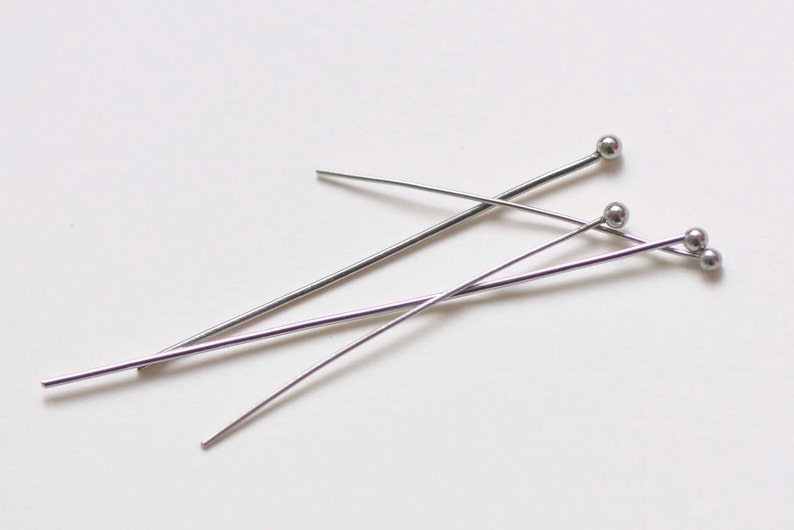 50 pcs Stainless Steel Ball End Headpin Various Sizes Available 24G/23G/22G