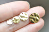 100 pcs Raw Brass Textured Round Blank Disc Charms One/Two/Three Holes Version
