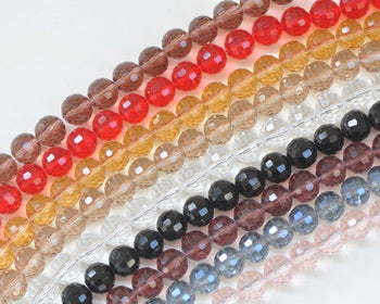 One Strand 96 Facets Glass Beads Crystal Disc Ball 6mm/8mm/10mm/12mm