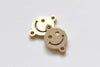 Raw Brass/Gold/Silver Happy Smile Icon Thick Connectors Set of 2